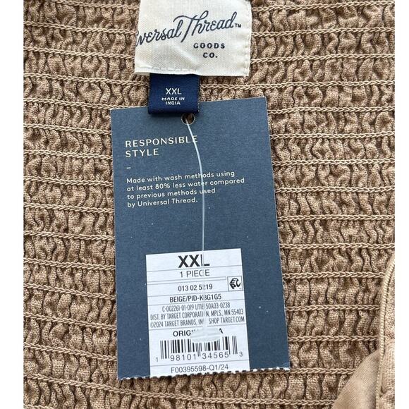 Universal Threads Womens 2X Beige Pockets Linen Blend Skirt Coastal Cool - Picture 6 of 7